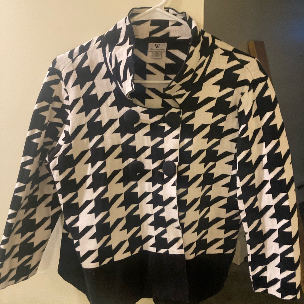 Black and White Houndstooth Jacket